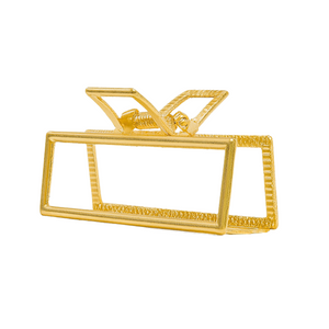 Medium Rectangle Claw Clip – Gold Metal