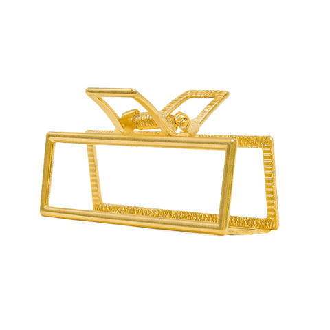 Medium Rectangle Claw Clip – Gold Metal
