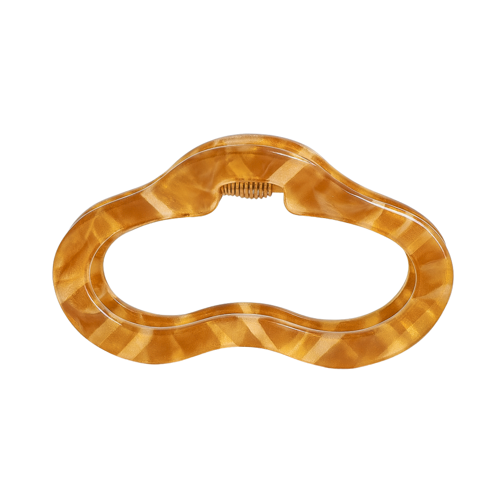 Large Luxe Oval Claw Clip – Caramel Marble