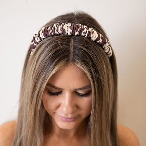 Scrunch Headband - Brown Cowhide